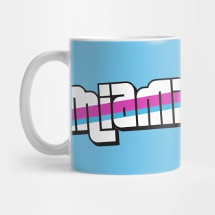 Retro Miami Word Art with Stripes Mug